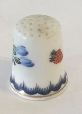 Strawberry Flowers Thimble Vintage Souvenir Collectible