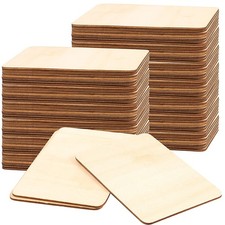 HOIGON 150 PCS Rectangle Unfinished Wood Pieces, 4 x 6 Inch Blank Basswood Wo...