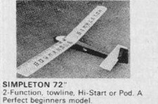 Simpleton Glider Plans. Stan Sawyer. Bowmans Of Ipswich. Flair. Balsa. Tow Winch