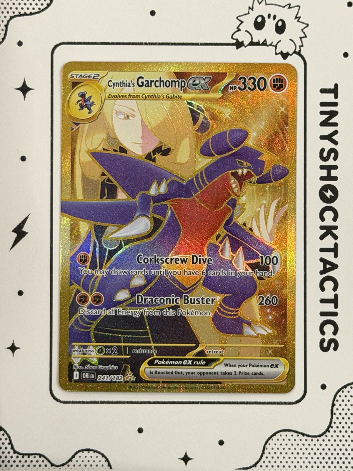 Pokemon Cynthia's Garchomp ex - 241/182 - SV10: Destined Rivals (DRI) NM