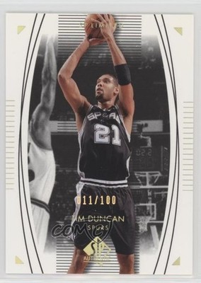 2003-04 SP Authentic Limited 11/100 Tim Duncan #77 HOF 1v6