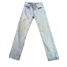 Levi's 505 Jeans Mens 29x34 Blue Acid Wash Vintage Made in USA Straight Leg 80s