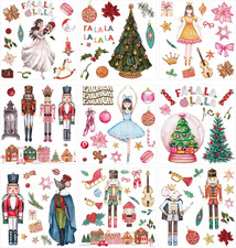 9 Sheets Christmas Rub on Transfers for Crafts and Furniture Xmas Rub on Transfe
