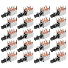uxcell Push Button Switch, DPDT 6 Pin 1 Position Self-Locking Black 20pcs 