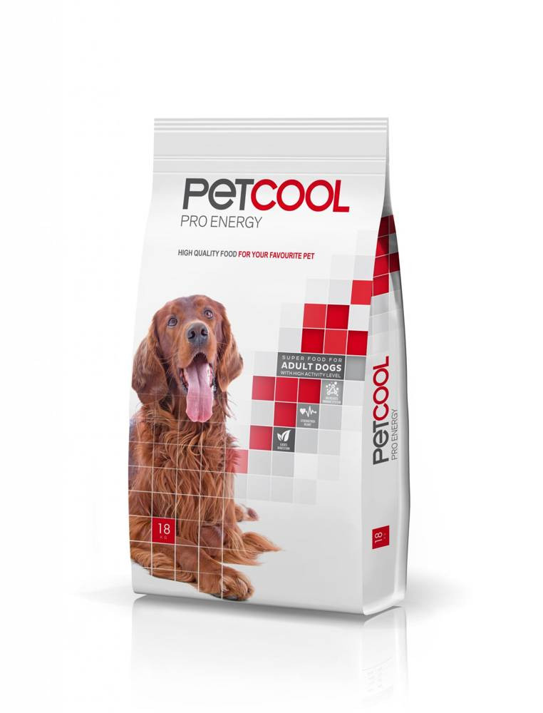 Croquette PETCOOL Pro Energy chien actif alimentation riche en énergie pour chien sportif 18kg