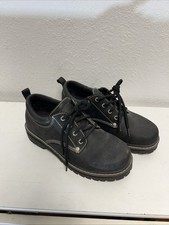 VTG Y2K Skechers Chunky Leather Party Sneakers Ladies Size 8 Black