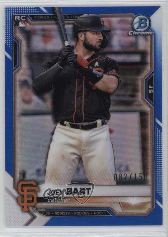 2021 Bowman Chrome Blue Refractor 82/150 Joey Bart #23 fo7