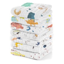 Muslin Baby Washcloths Pack of 7-Soft Sweat Cloths for Newborn,Absorbent Baby...