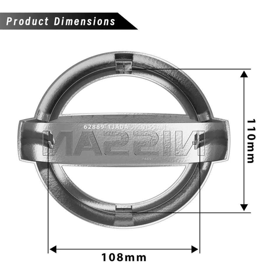 Insignia emblemas cromados parrilla delantera Altima Murano Rogue & Máxima 2013-2018 Foto 4 de 4
