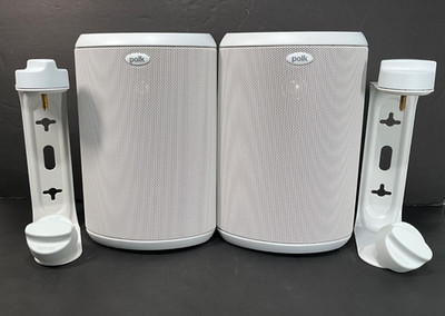 Polk Audio Atrium45 Indoor Outdoor Speakers - Pair of 2 with Mounting Brackets