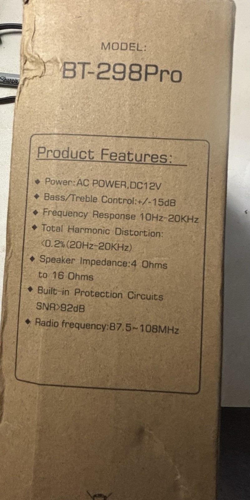 BT-298 Pro Bluetooth Receiver Stereo Audio Amplifier Upgraded Version New In Box