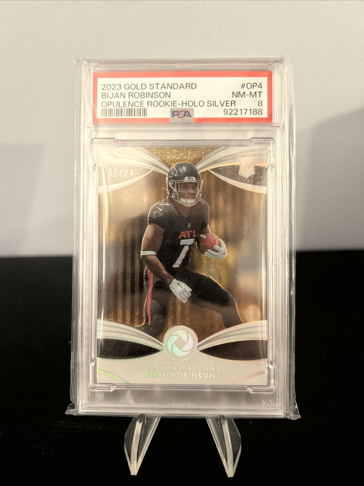 Bijan Robinson Panini Gold Standard Opulence Rookie #OP4 Holo Silver