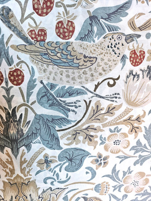  King Duvet Set WILLIAM MORRIS England STRAWBERRY THIEF Hessian 3 Pieces NEW 