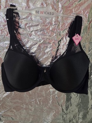 New With Tags 34C Be Wicked Style 2215 BLACK Molded Seamless Underwire Bra
