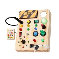Montessori Busy Board Toys: Wooden Sensory Toy for Toddler with LED... Fast Ship
