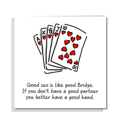Bridge Geburtstagskarte Bridge Kartenspiel Poker Grußkarte lustig unhöflich Spaß