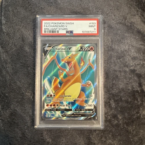 2022 Pokemon SWSH Brilliant Stars Charizard V Full Art #153 PSA 9 Mint