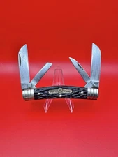 BOKER 4 BLADE SWAYBACK CONGRESS KNIFE RINGED BOLSTERS TREE BRAND 5464 GERMAN