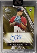 🔥⚾️AJ SMITH-SHAWVER 2024 Topps Chrome Black Encased Gold Rookie Auto /50!!!⚾️🔥