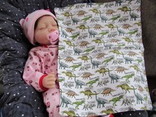 Dinosaur Flannel Burp Cloth: Reversible Baby Changing Pad diaper pet mat