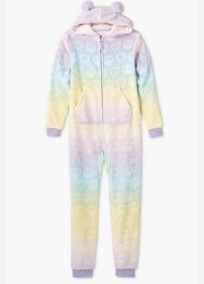 More Than Magic Rainbow Peace and Heart Kids Fleece  One piece Size 14/16