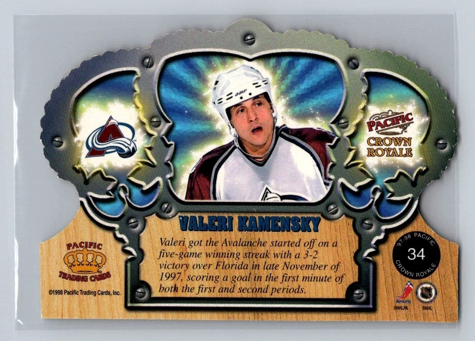 1997-98 Crown Royale Hockey Valeri Kamensky #34 - Image 2 of 2
