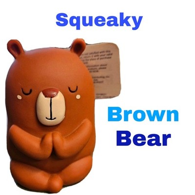 Top Paw Spring Meditation Bear - Squeaky Small Vinyl Dog Toy - Cute, New