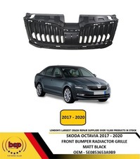 SKODA OCTAVIA 2017-2020 FRONT UPPER RADIATOR GRILLE MATT BLACK NEW 5E0853653AZD4
