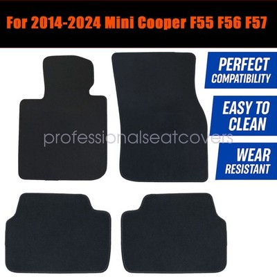 Front & Rear Floor Mats Carpet Black Fit For 2014-2024 Mini Cooper F55 F56 F57