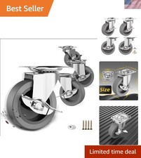 Swivel Castors 3 Inch with Brake - Set of 4 Locking Wheels for Heavy Items