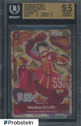 2024 One Piece Promos #P080 Monkey D. Luffy BCGF 24-25 Giveaway BGS 9.5 GEM MINT