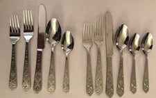 2 PLACE SETS (11 Pc) PUEBLO Stainless Flatware Silverware TOWLE Fork Spoon Knife