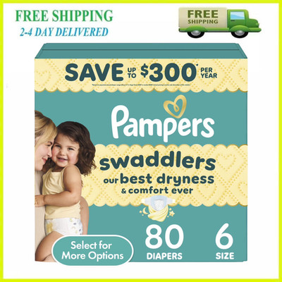 Pampers Swaddlers Baby Diapers Size 6 80 Count Super Soft Leak Protection