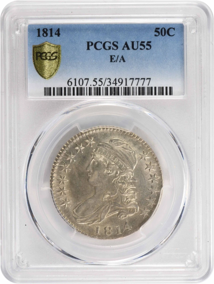 1814 Bust Silver Half Dollar E/A AU55 PCGS