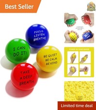 Motivational Stress Balls for Kids and Adults 4 Pack, Stress Relief Balls, Ha...