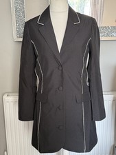 New Ladies Black Blazer Dress With Dimonte Detailing Size Uk 12 Knee Length