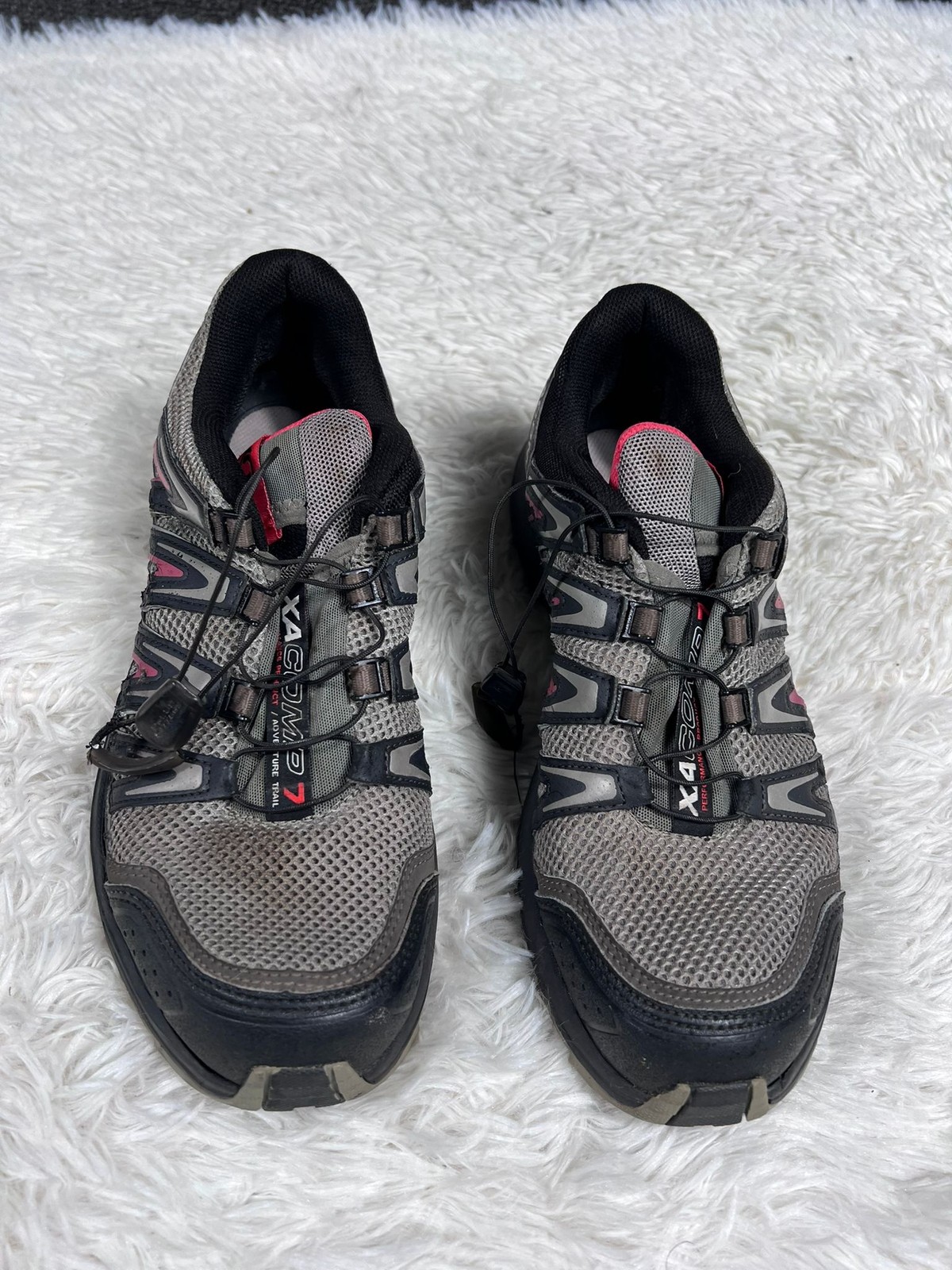 Scarpe Salomon XA Comp 7 uomo taglia 9 5 grigio nero trail running lacci rapidi outdoor