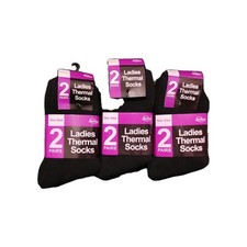 Footsure 2 Pairs Ladies Thermal Socks Black
