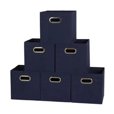 New Household Essentials Foldable Fabric Storage Cubes 6-Pack 11x11x11 Stackable
