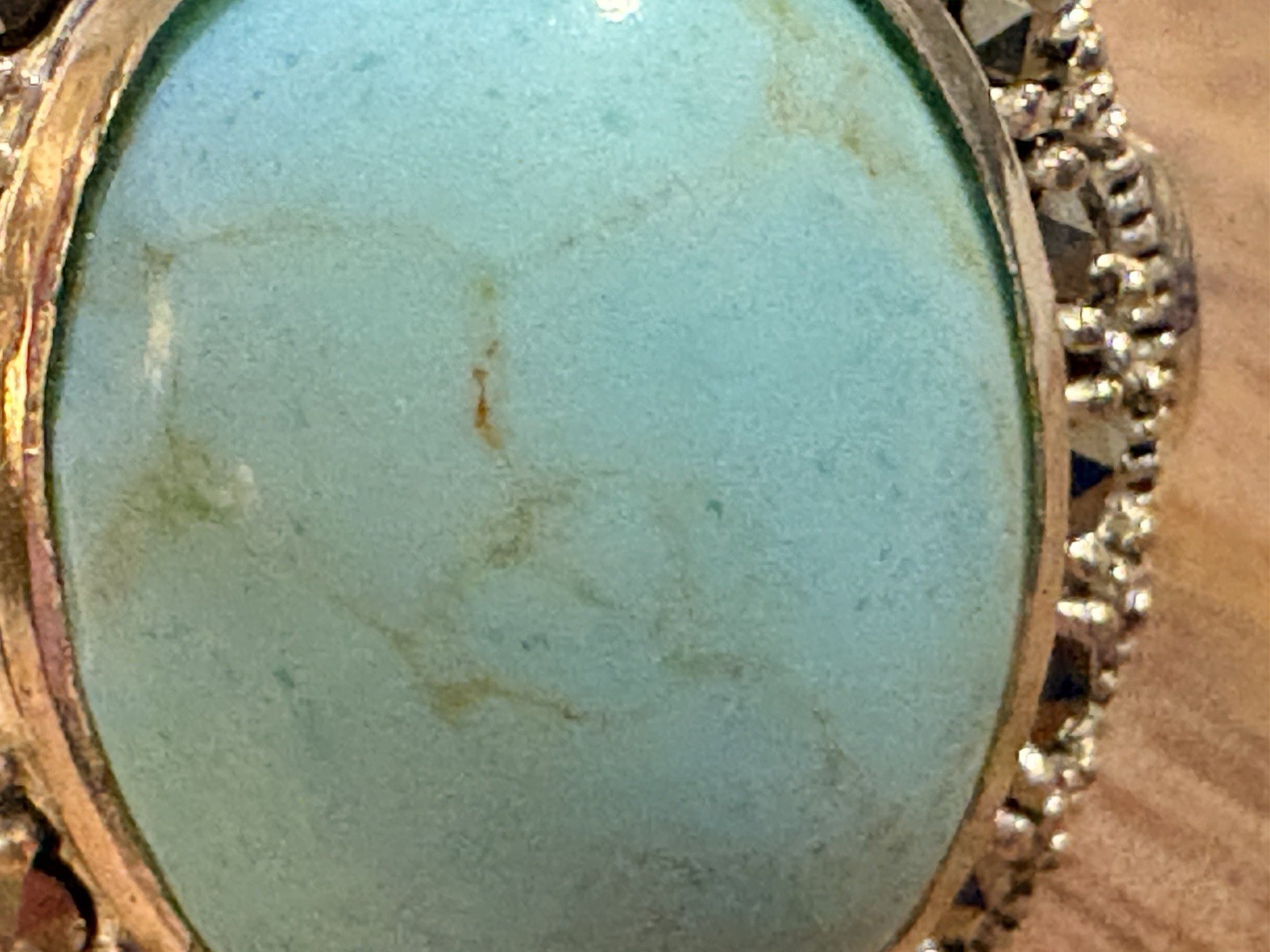 Solid Sterling Silver Natural Turquoise Marcasite… - image 13