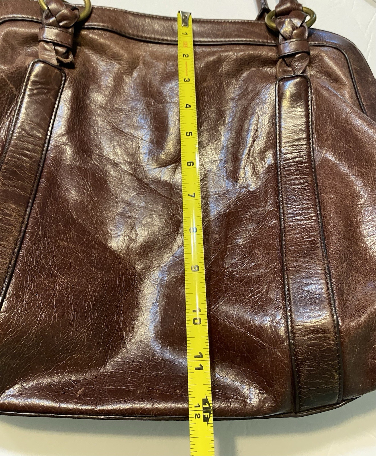 Hobo International Leather Purse Shoulder Hand Bag Brown Y2K Vtg *read