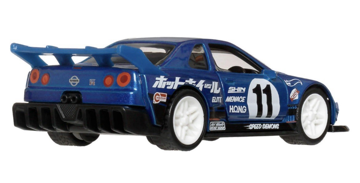 HOT WHEELS 1999 NISSAN SKYLINE GTR R34 PULLBACK SPEEDERS 1:43