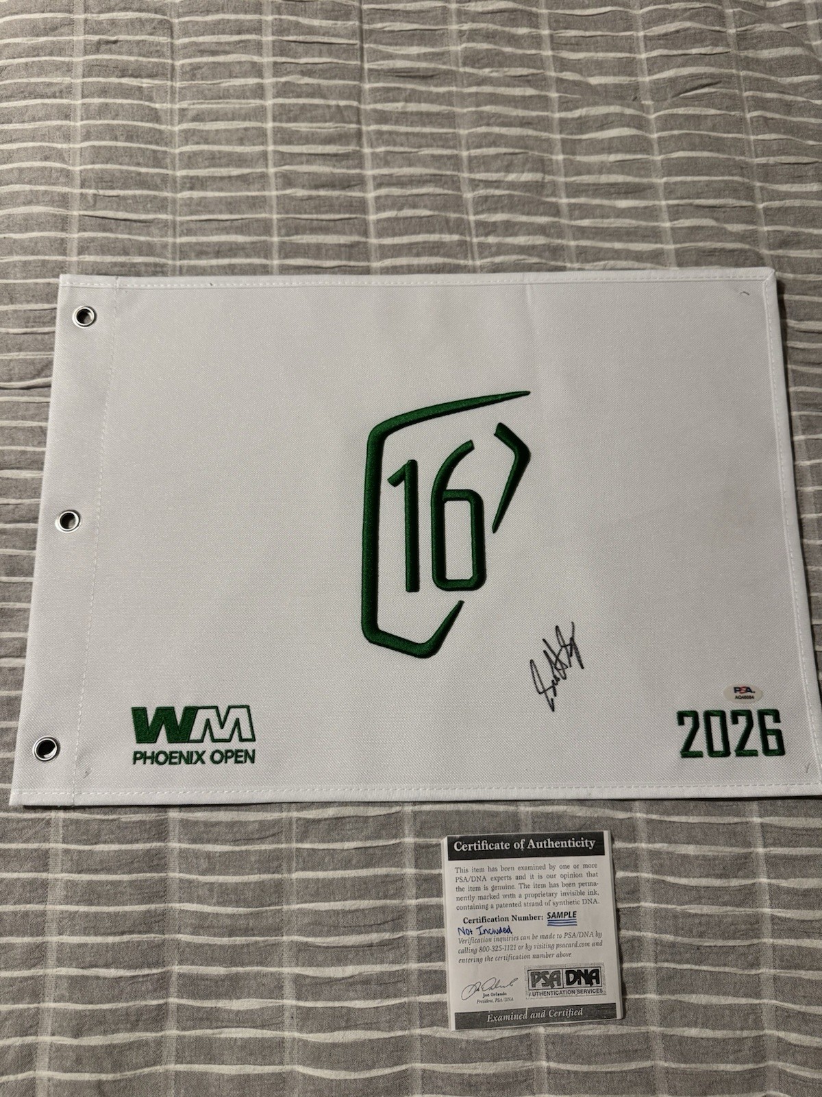 Scottie Scheffler Signed Autographed 2026 Waste Management 16 Flag PGA PSA/DNA