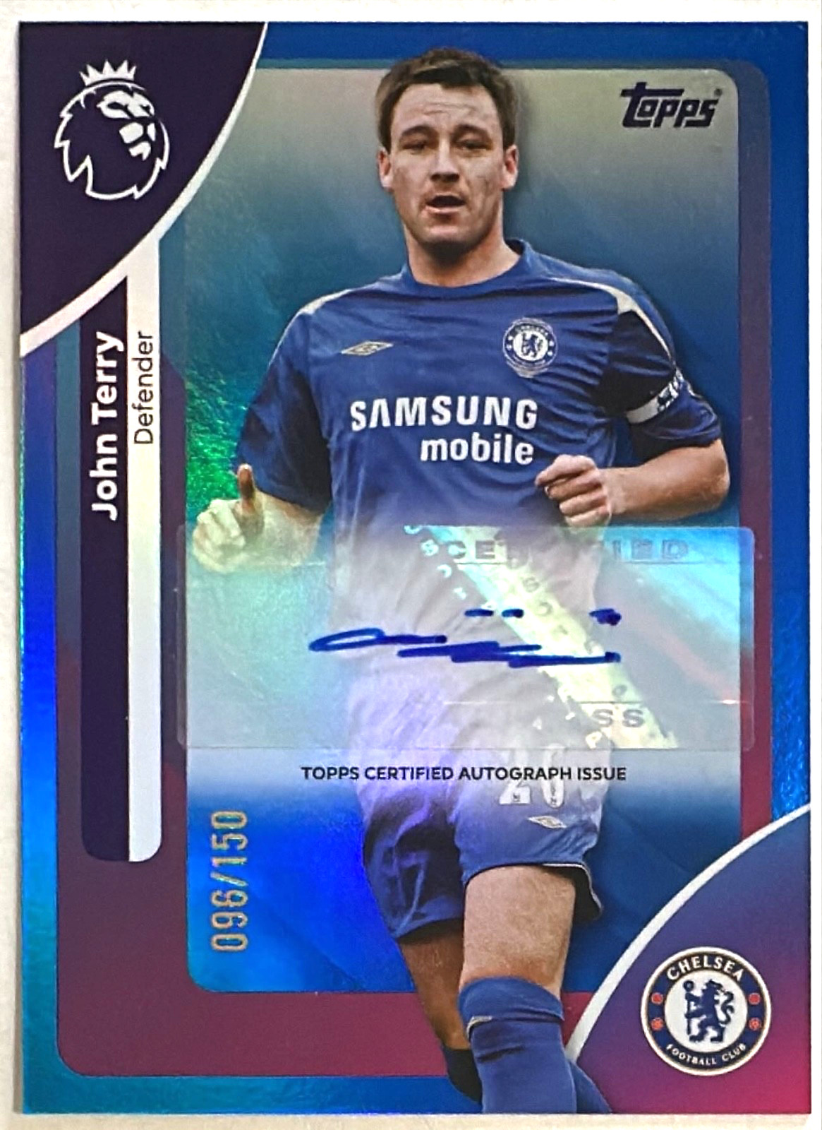2025-26 Topps Premier League John Terry Auto /150 Blue Foil Chelsea Color Match