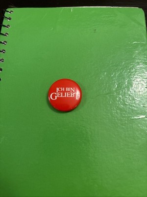 Vintage German ICH BIN Geliebt I Am Loved  Button Lapel Pin PB26E