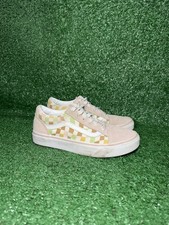 VANS Old Skool Pink Checkerboard Sneakers Skate Shoes Womens 4.5 Boys 3