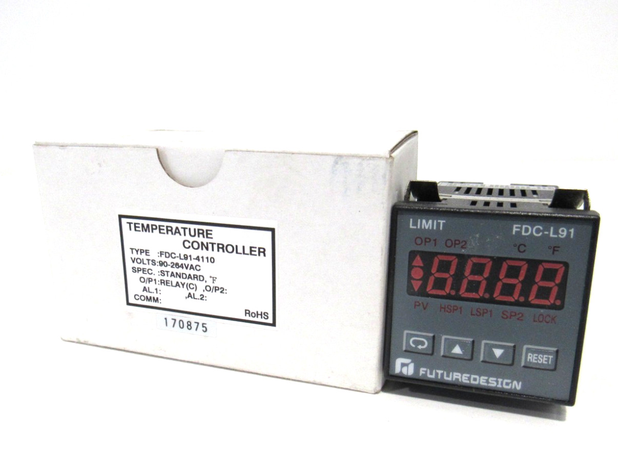 NEW FUTURE DESIGN CONTROLS FDC-L91-4110 TEMPERATURE CONTROLLER FDCL914110