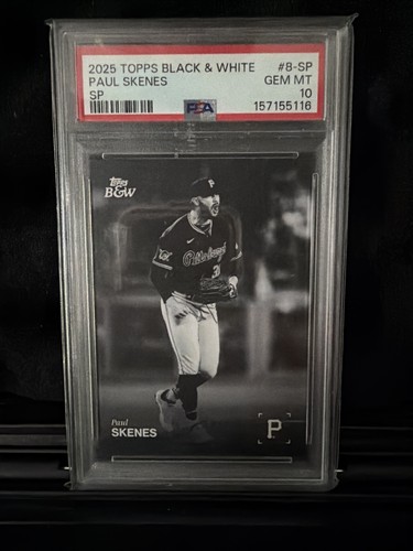 2025 Topps Black & White Paul Skenes SP Variation PSA 10 GEM MT #8-SP