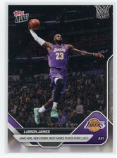 LeBron James Most Games Played 2025-26 NBA Topps NOW Card 221