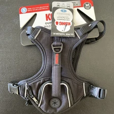 KONG COMFORT + REFLECTIVE WASTE BAG POCKET DOG HARNESS COLOR Black Small NEW